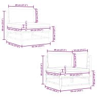 Градински лаундж комплект тъмносиви възглавници 2 части бамбук