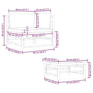 Градински лаундж комплект тъмносиви възглавници 2 части бамбук