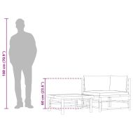Градински лаундж комплект тъмносиви възглавници 2 части бамбук
