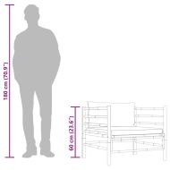 Градински диван с тъмносиви възглавници, бамбук