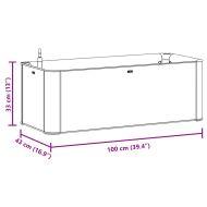 Градинска повдигната леха, самополивна, бяла, 100x43x33 см
