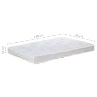 Възглавница за палетен диван, сива, 120x80x10 см