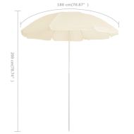 Градински чадър със стоманен прът, пясъчен, 180 см