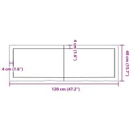 Плот за маса тъмнокафяв 120x40x(2-6) см обработен масивен дъб