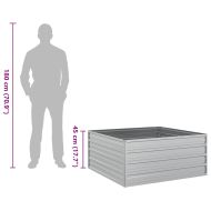 Повдигната градинска леха, 100x100x45 см, стомана, сребриста