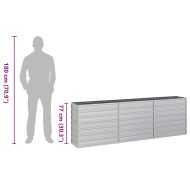 Повдигната градинска леха, 240x40x77 см, стомана, сребриста