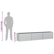 Повдигната градинска леха, 240x40x45 см, стомана, сребриста