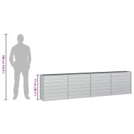 Повдигната градинска леха, 320x40x77 см, стомана, сребриста