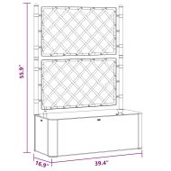 Градинска повдигната леха с решетка, самополивна, сива