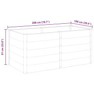 Градинска повдигната леха, 200x100x91 см, WPC, сива