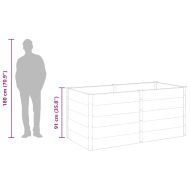 Градинска повдигната леха, 200x100x91 см, WPC, сива