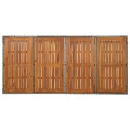 Градински трапезен комплект 7 части с възглавници сив полиратан