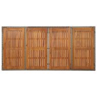 Градински трапезен комплект 9 части с възглавници сив полиратан