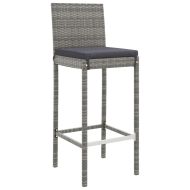 Градински бар комплект с възглавници 11 части сив полиратан