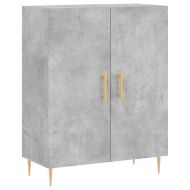 Висок шкаф, бетонно сив, 69,5x34x180 см, инженерно дърво