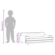 Детски диван, кафяв, 90x53x30 см, кадифе