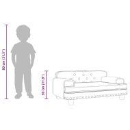 Детски диван, кремав, 70x45x30 см, кадифе