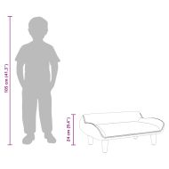 Детски диван, кремав, 70x40x24 см, текстил