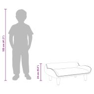 Детски диван, кафяв, 70x40x24 см, кадифе