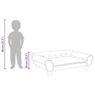 Детски диван, Тъмносив, 70x45x26 см, кадифе