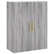 Висок шкаф, сив сонома, 69,5x34x180 см, инженерно дърво