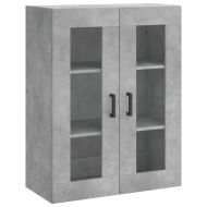 Висок шкаф, бетонно сив, 69,5x34x180 см, инженерно дърво