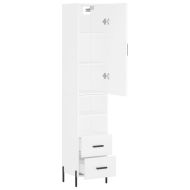 Висок шкаф, бял, 34,5x34x180 см, инженерно дърво