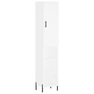 Висок шкаф, бял, 34,5x34x180 см, инженерно дърво