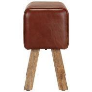 Пейка гимнастическа 58 см кафява естествена кожа и манго масив