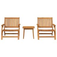 Градински стол 3 pcs Кафяво Солидно акациево дърво