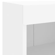 ТВ стенни модули с LED, 5 части, бели, инженерно дърво