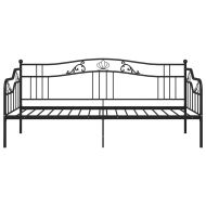 Рамка за разтегателен диван, черна, метал, 90x200 см