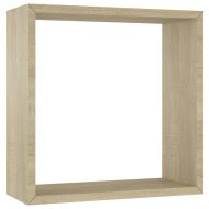 Стенни кубични рафтове, 3 бр, дъб сонома, 26x15x26 см