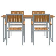 Комплект за хранене в градината 5 pcs Сив