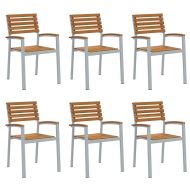 Градински стол 6 pcs Кафяво 56 х 57 х 87 см