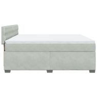 Боксспринг легло с матрак, светлосиво, 180x200 см, кадифе