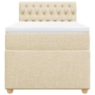 Боксспринг легло с матрак, кремава, 80x200 см, плат