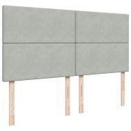 Боксспринг легло с матрак, светлосиво, 180x200 см, кадифе