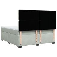 Боксспринг легло с матрак, светлосиво, 180x200 см, кадифе