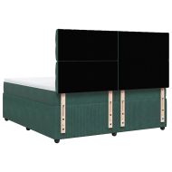 Боксспринг легло с матрак, тъмнозелено, 200x200 см, кадифе