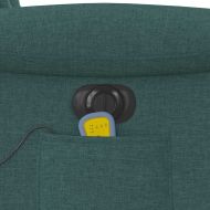 Електрически масажен наклоняем стол, тъмнозелен, текстил