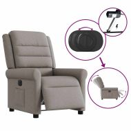 Електрически реклайнер стол, таупе, текстил