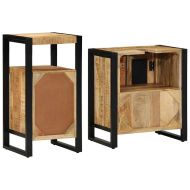 Комплект мебели за баня с чекмедже 2 pcs Солидно мангово дърво