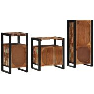 Комплект мебели за баня с рафт 3 pcs Солидно възстановено дърво