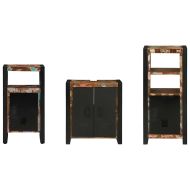 Комплект мебели за баня с рафт 3 pcs Солидно възстановено дърво