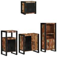 Комплект мебели за баня с рафт 4 pcs Солидно възстановено дърво