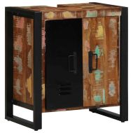 Комплект мебели за баня с рафт 4 pcs Солидно възстановено дърво