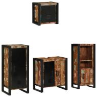 Комплект мебели за баня с рафт 4 pcs Солидно възстановено дърво