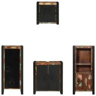 Комплект мебели за баня с рафт 4 pcs Солидно възстановено дърво