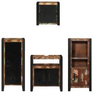 Комплект мебели за баня с рафт 4 pcs Солидно възстановено дърво